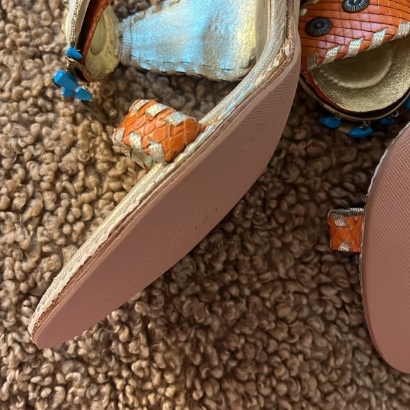 Giuseppe Zanotti Orange Woven Women's Sandals - Picture 8 of 10